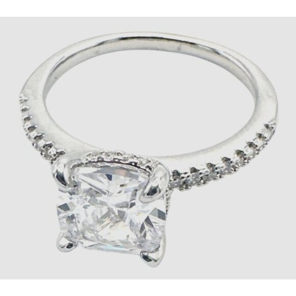 Womens Silver Plated Brass Cubic Zirconia Ring - Picture 3 of 6